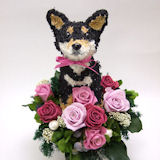 柴犬のプリザーブドフラワーアレンジCute