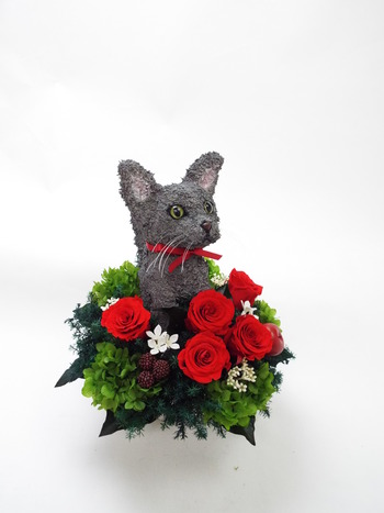 猫プリザーブドフラワー