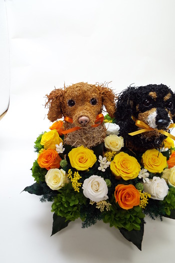 犬オーダーメイド プリザーブドフラワーアレンジ