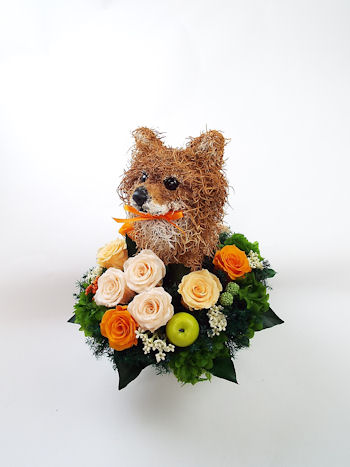 犬 プリザーブドフラワー