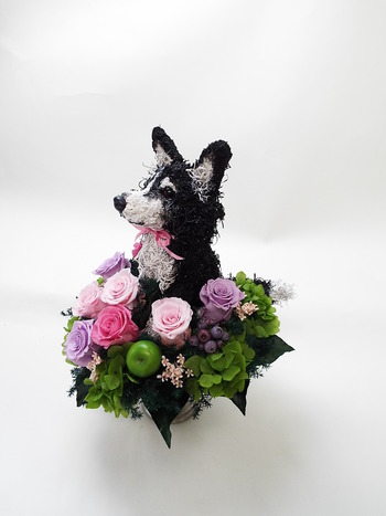 プリザーブドフラワー犬