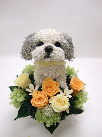 結婚祝い愛犬のトピアリー