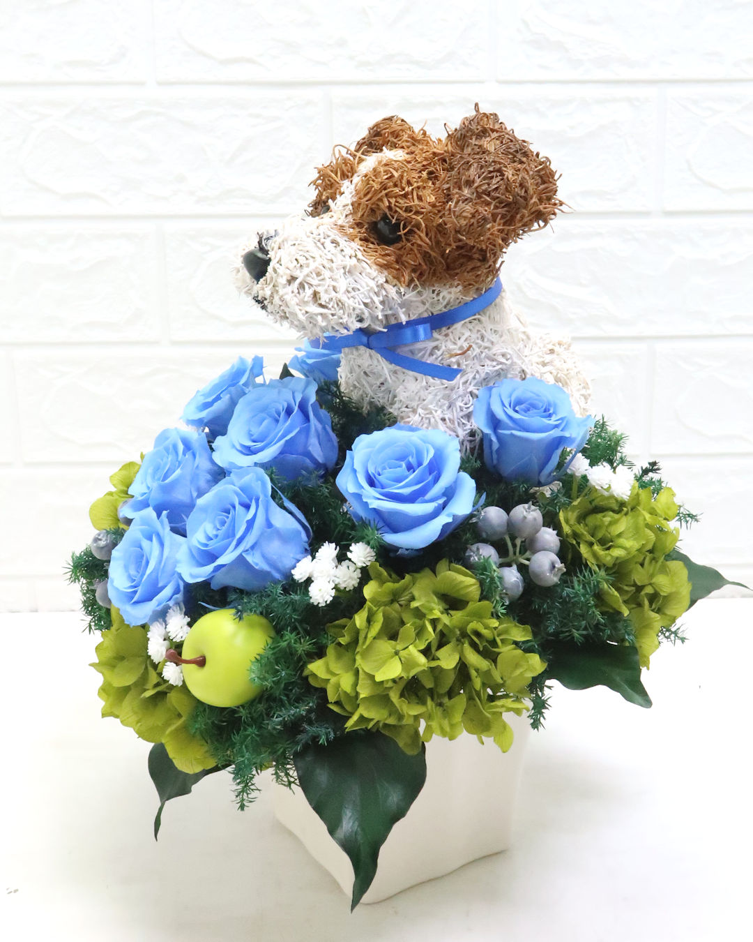 ジャックラッセルテリア　花