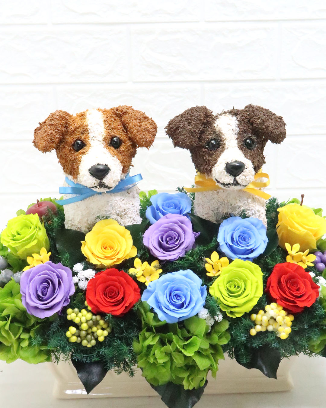 ジャックラッセルテリア　花