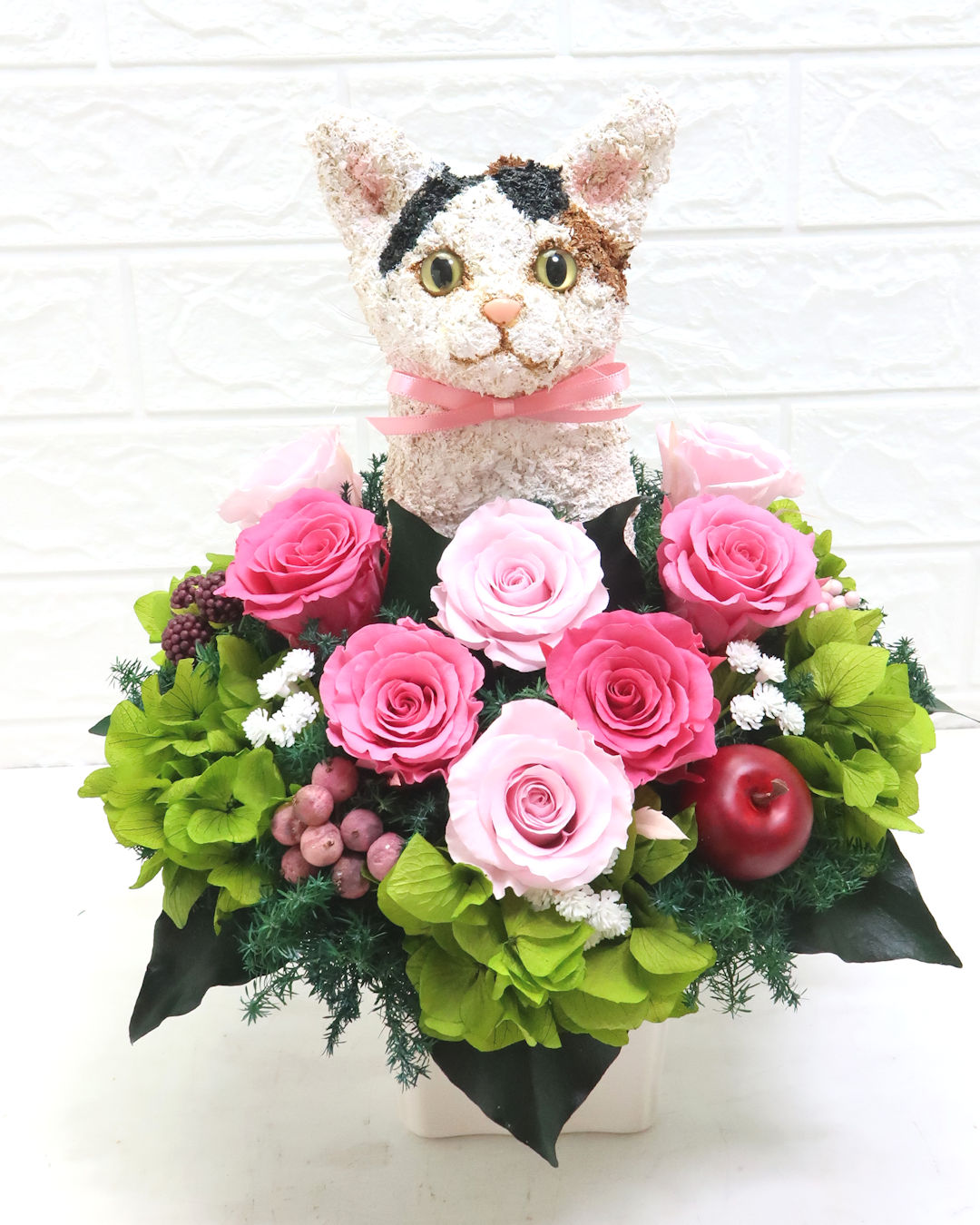 三毛猫　花