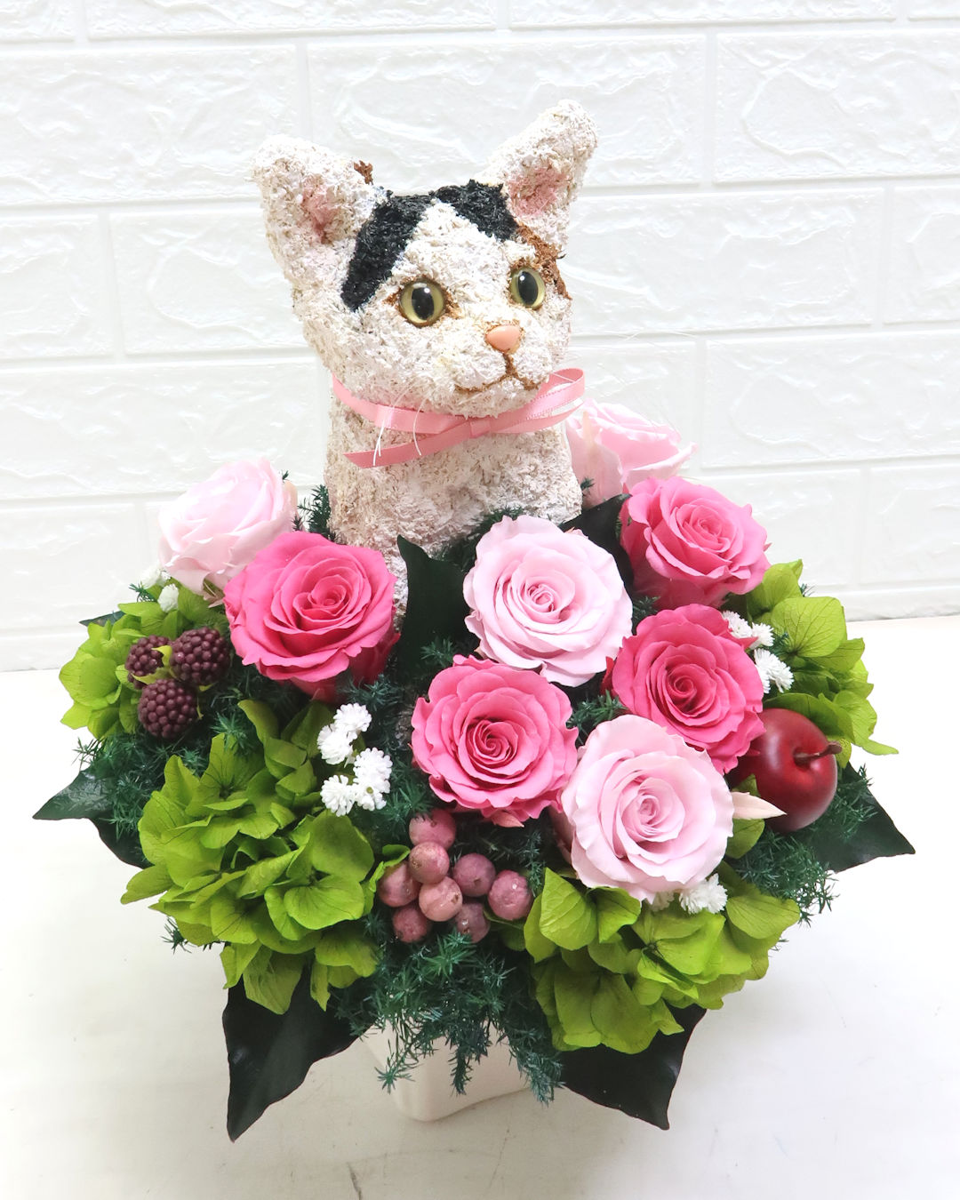 プリザーブドフラワー猫