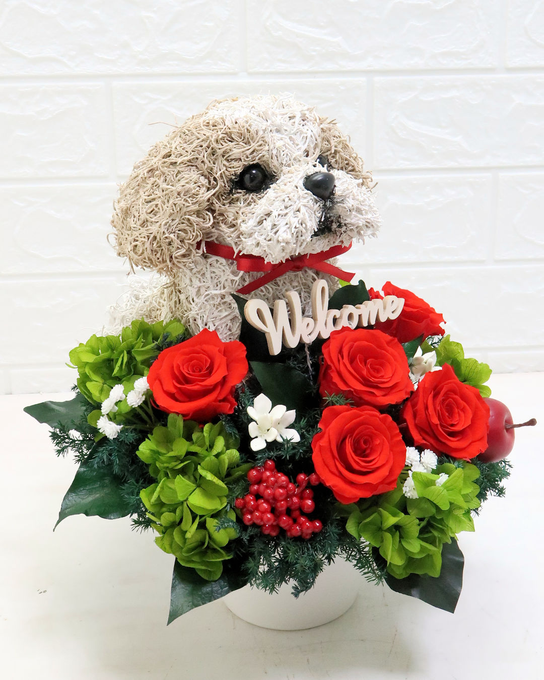 プリザーブドフラワー犬