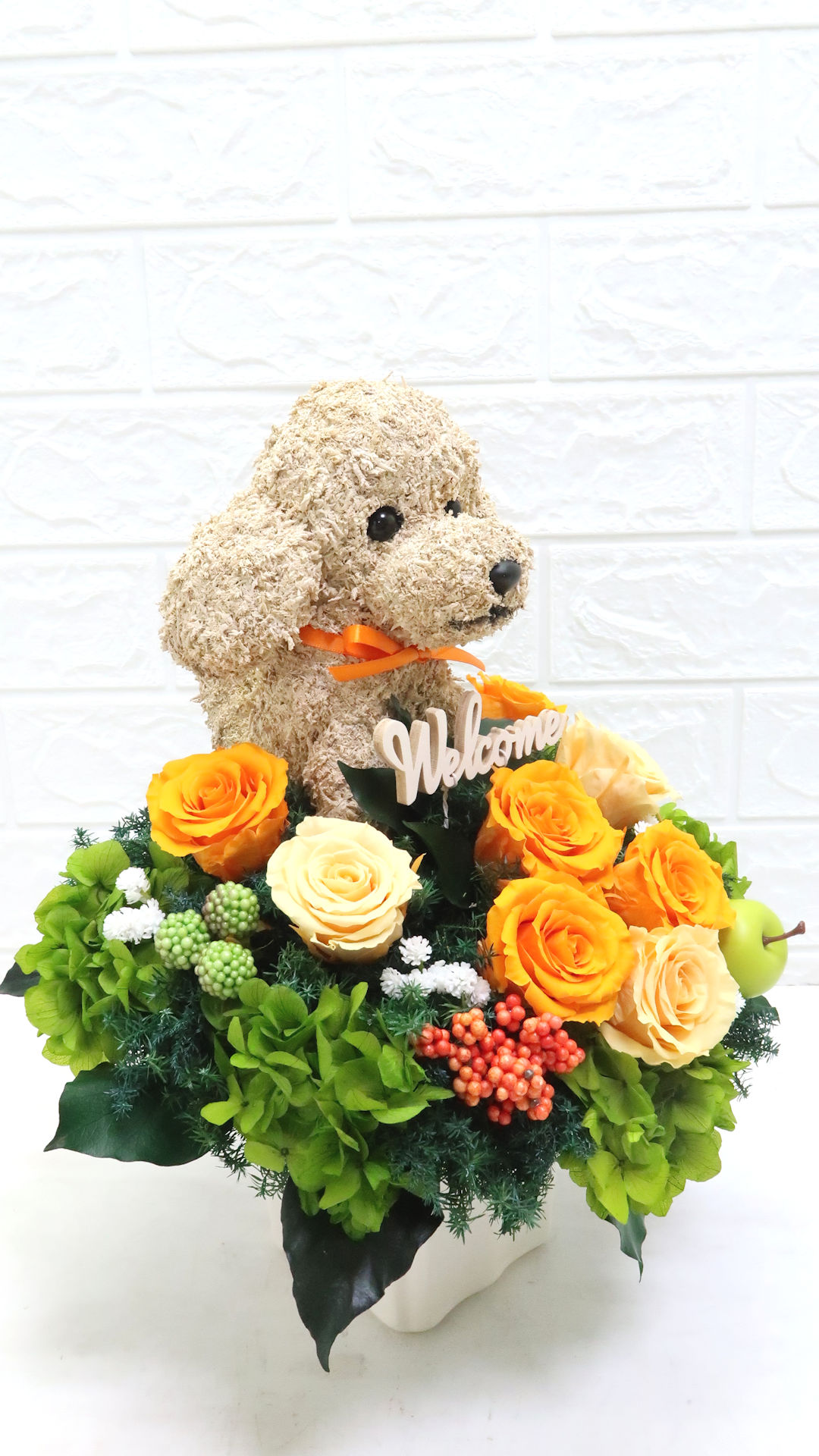 プリザーブドフラワー犬