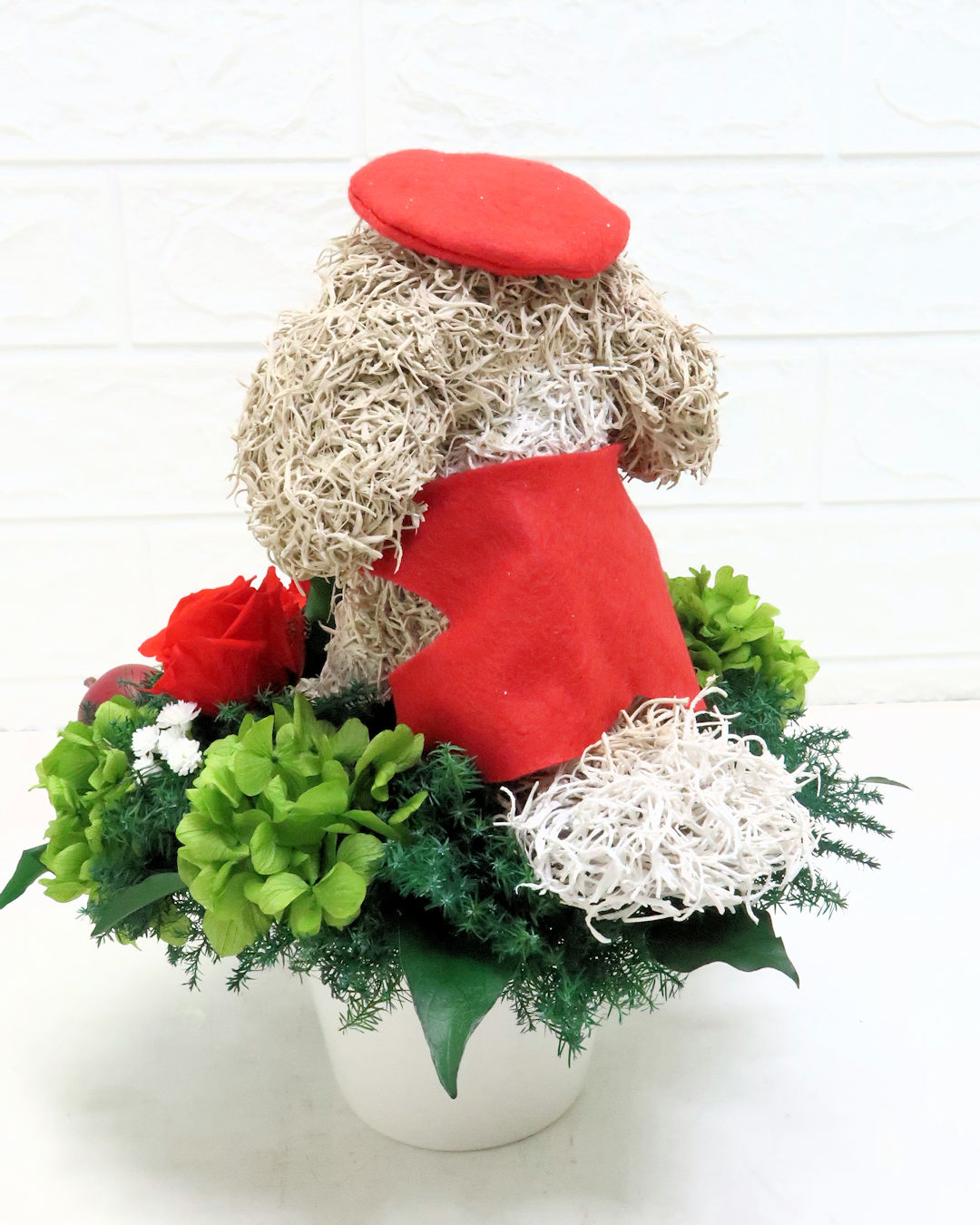 シーズー プリザーブドフラワーアレンジ