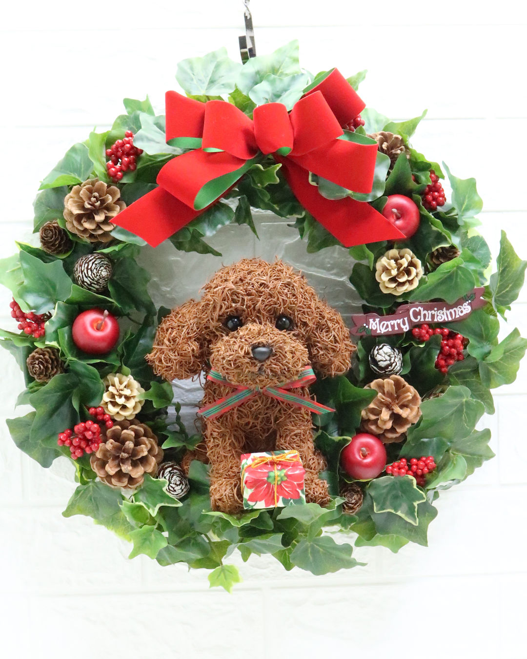 クリスマスリース 犬