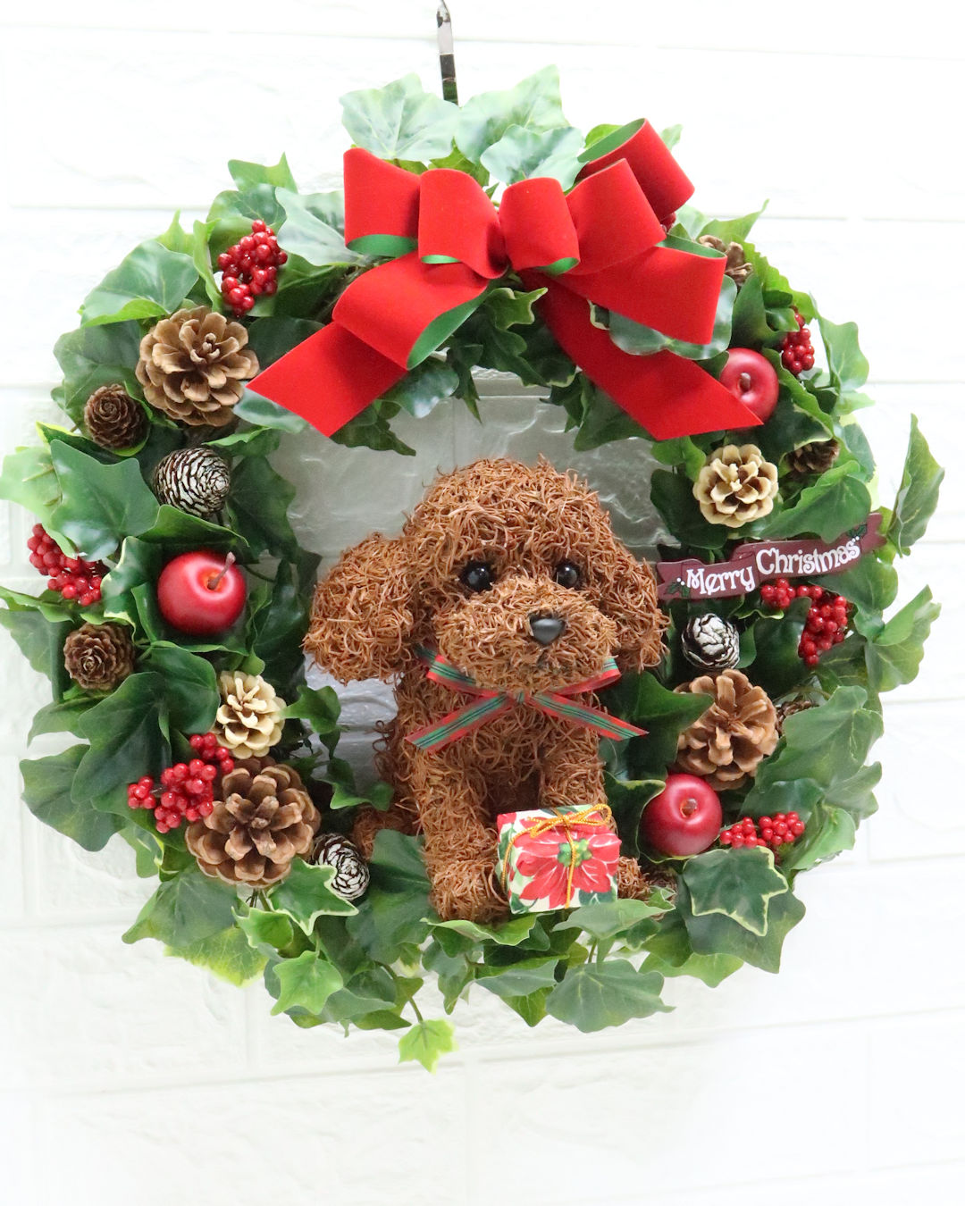 犬好きのクリスマスリース