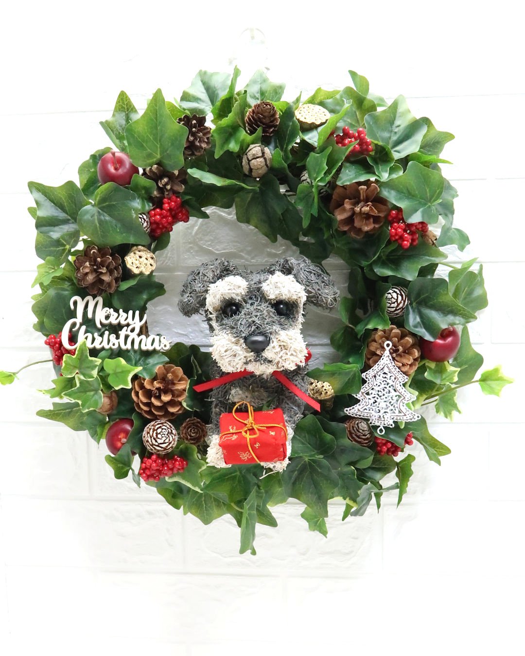 クリスマスリース犬