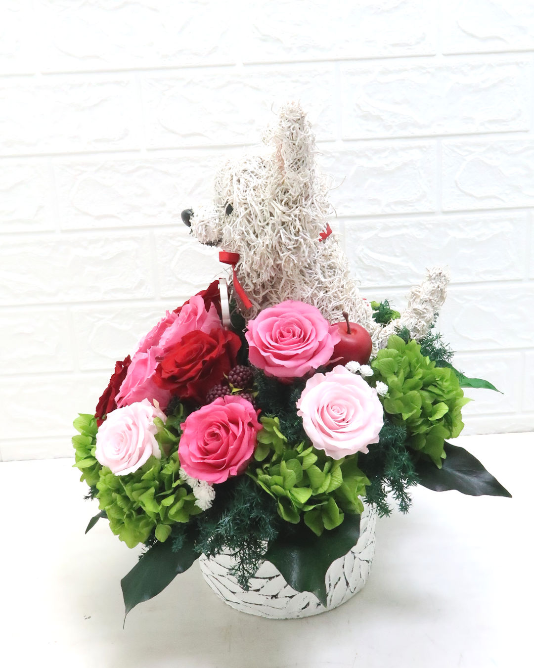 プリザーブドフラワー犬