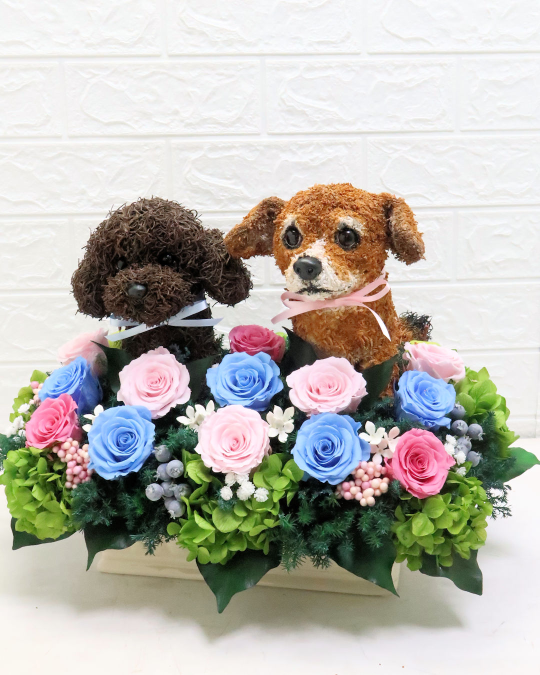 犬オーダーメイド　プリザーブドフラワーアレンジ