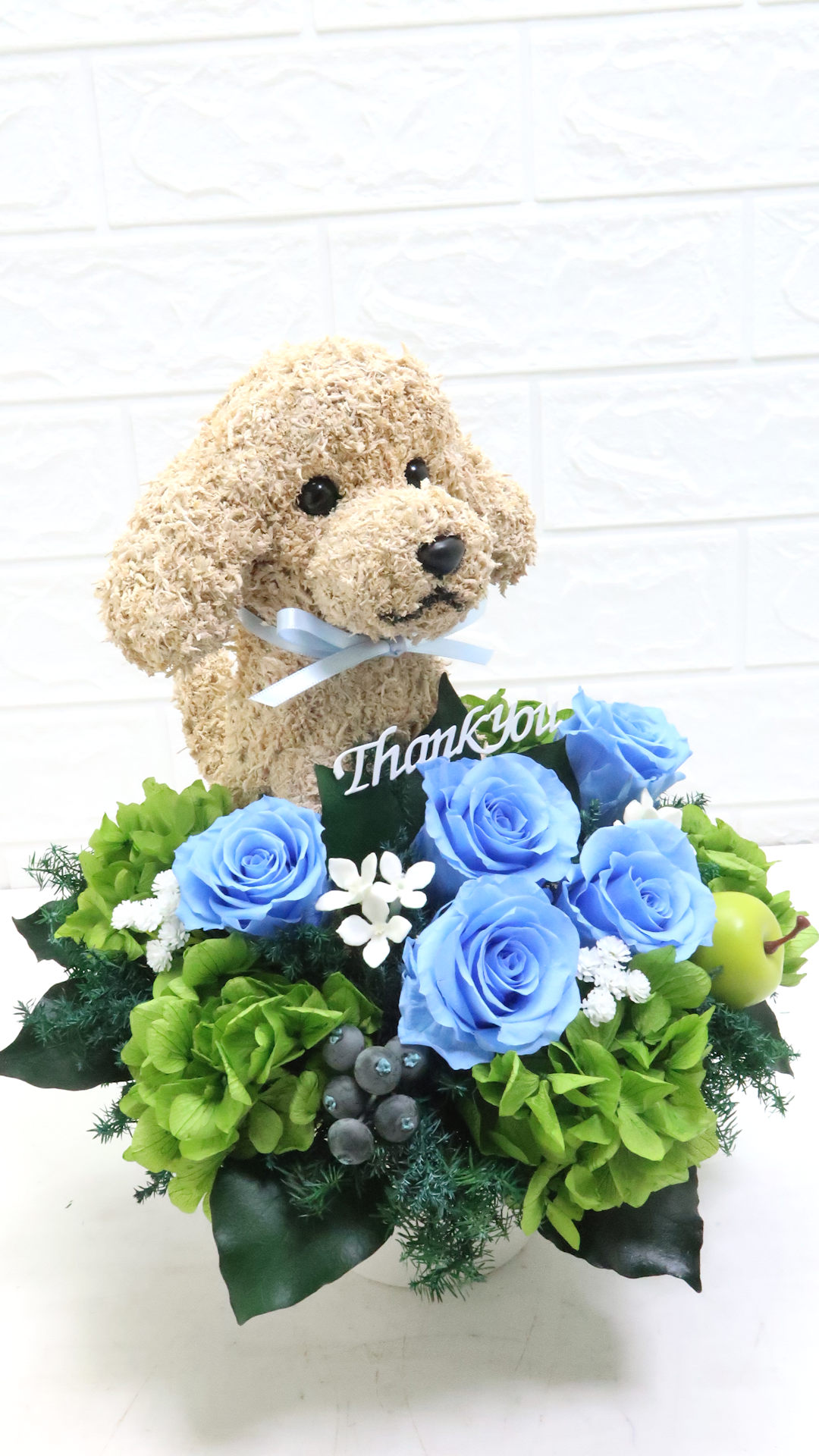 トイプードル フラワーアレンジメント