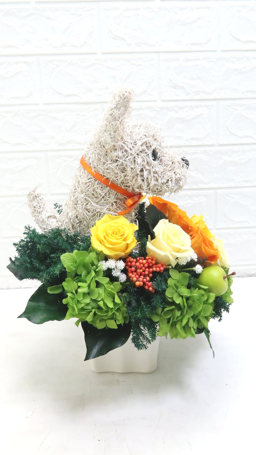 プリザーブドフラワー犬