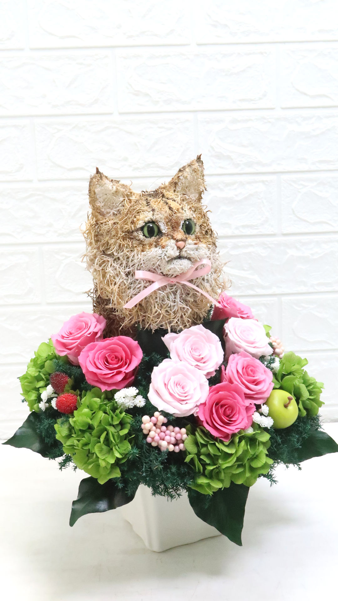 オーダーメイド猫 プリザーブドフラワーアレンジ