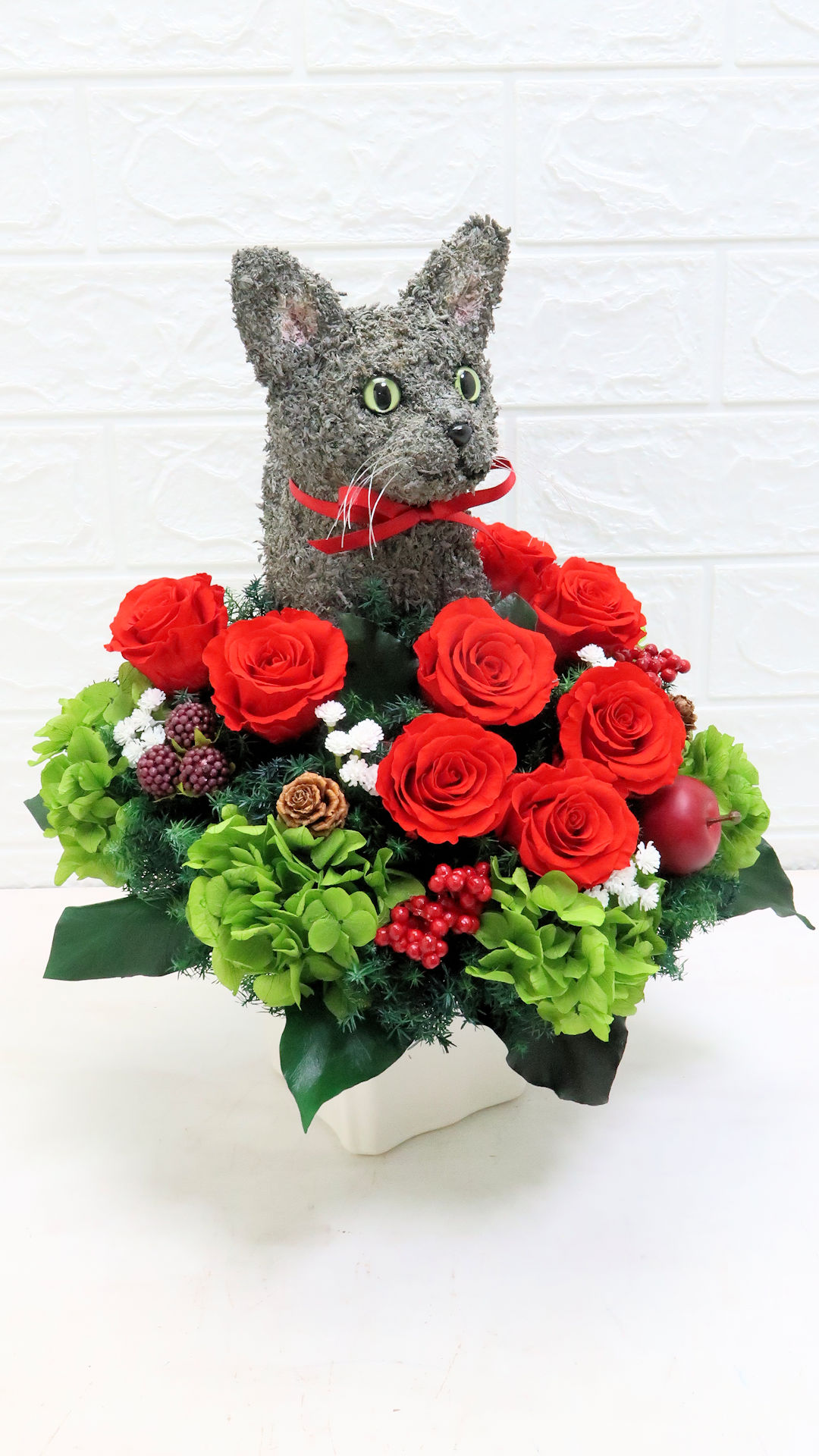プリザーブドフラワー猫