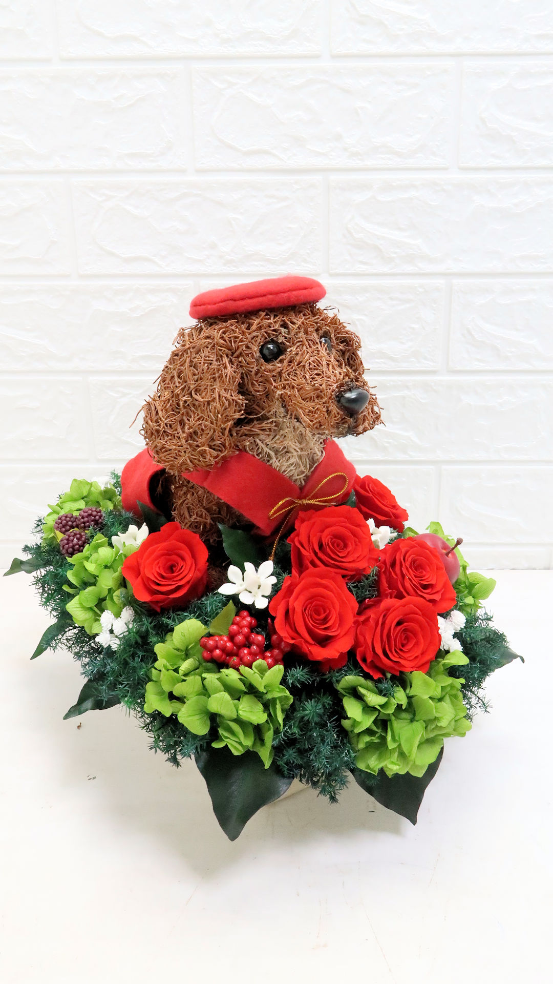 プリザーブドフラワー犬