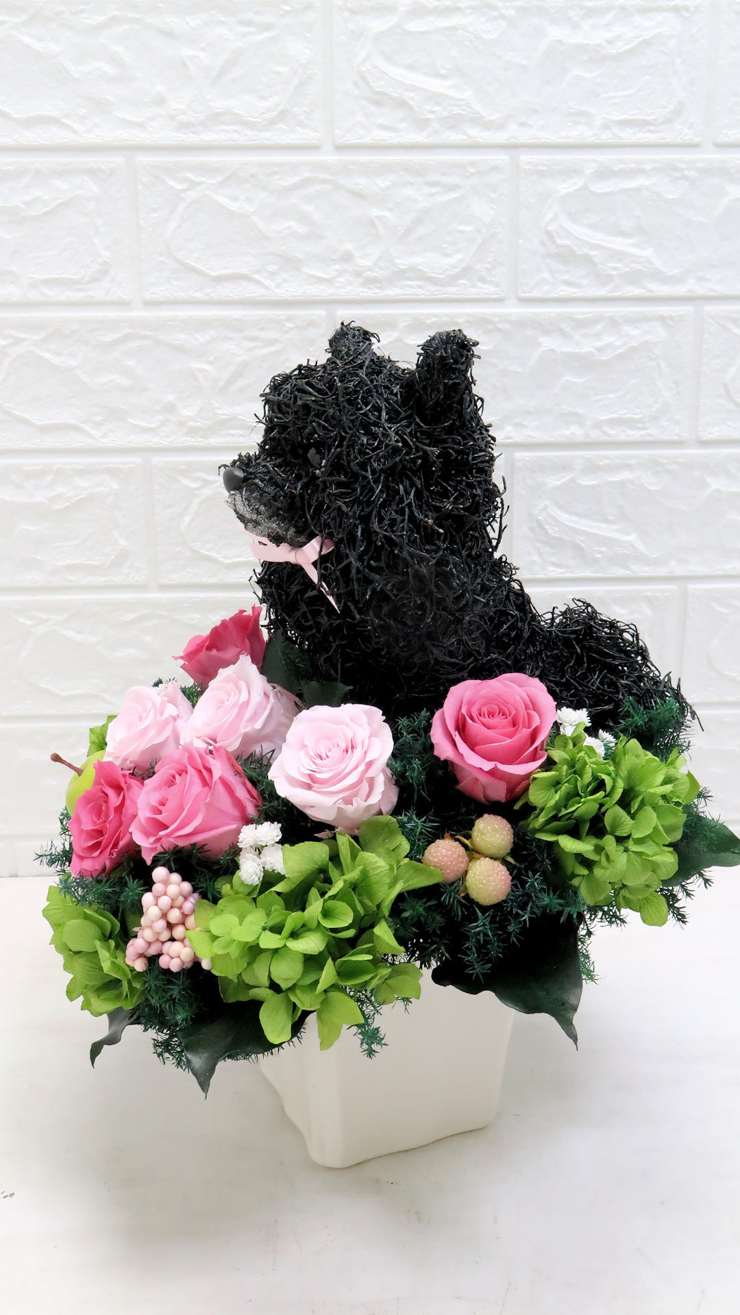 プリザーブドフラワー犬