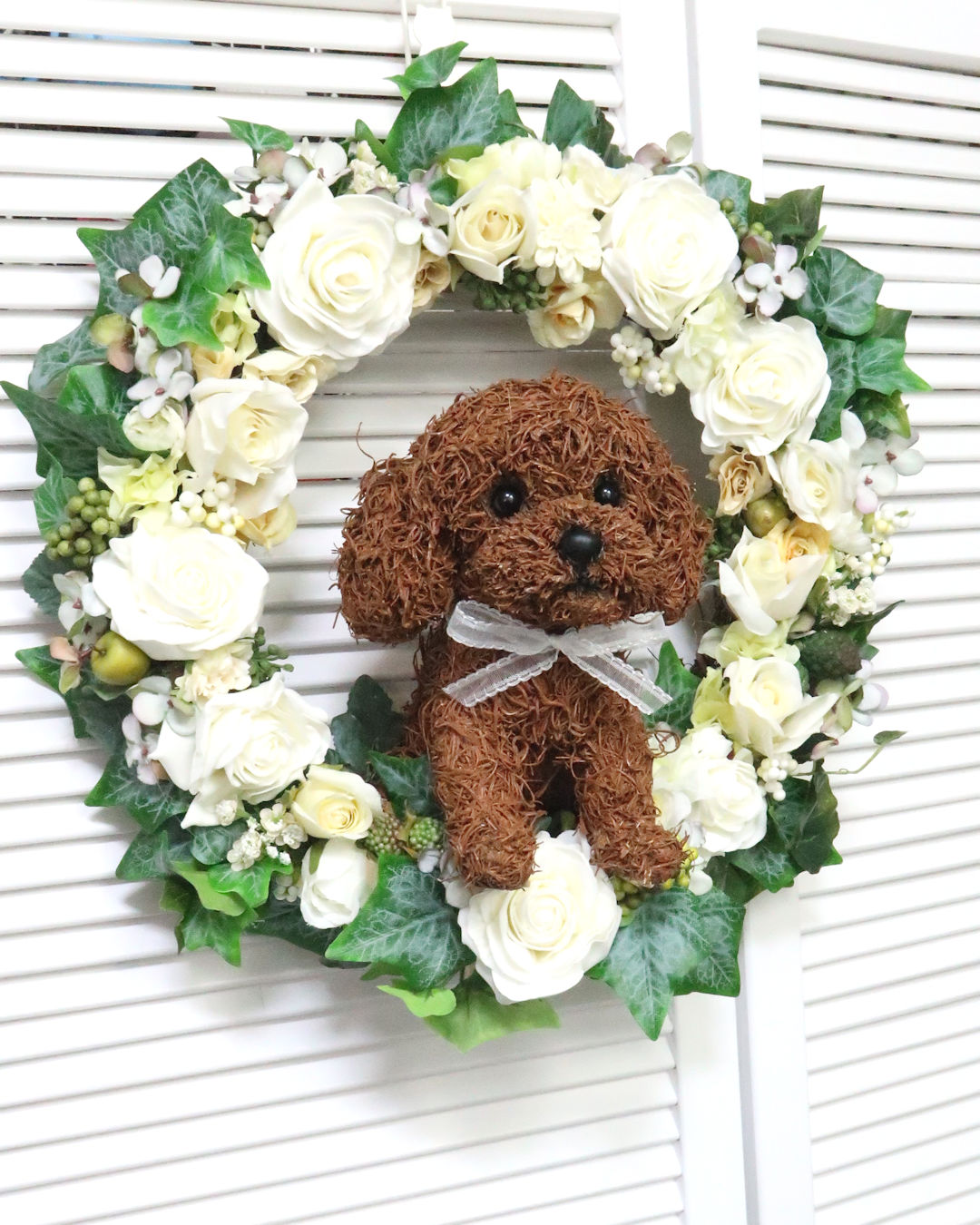 フラワーリース 犬