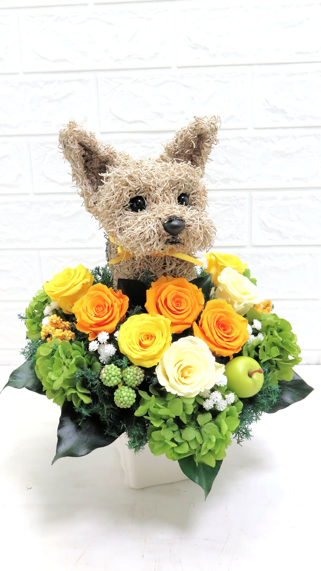 プリザーブドフラワー犬