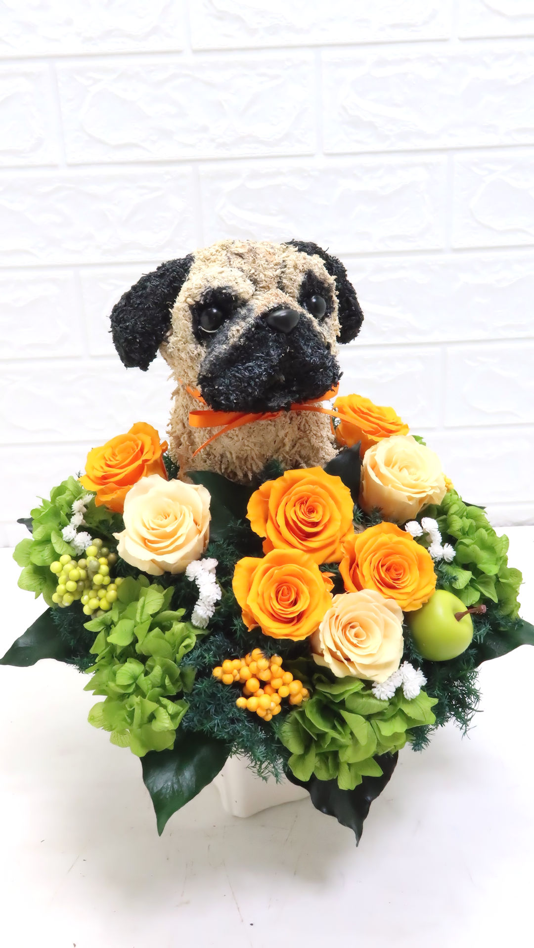 プリザーブドフラワー犬