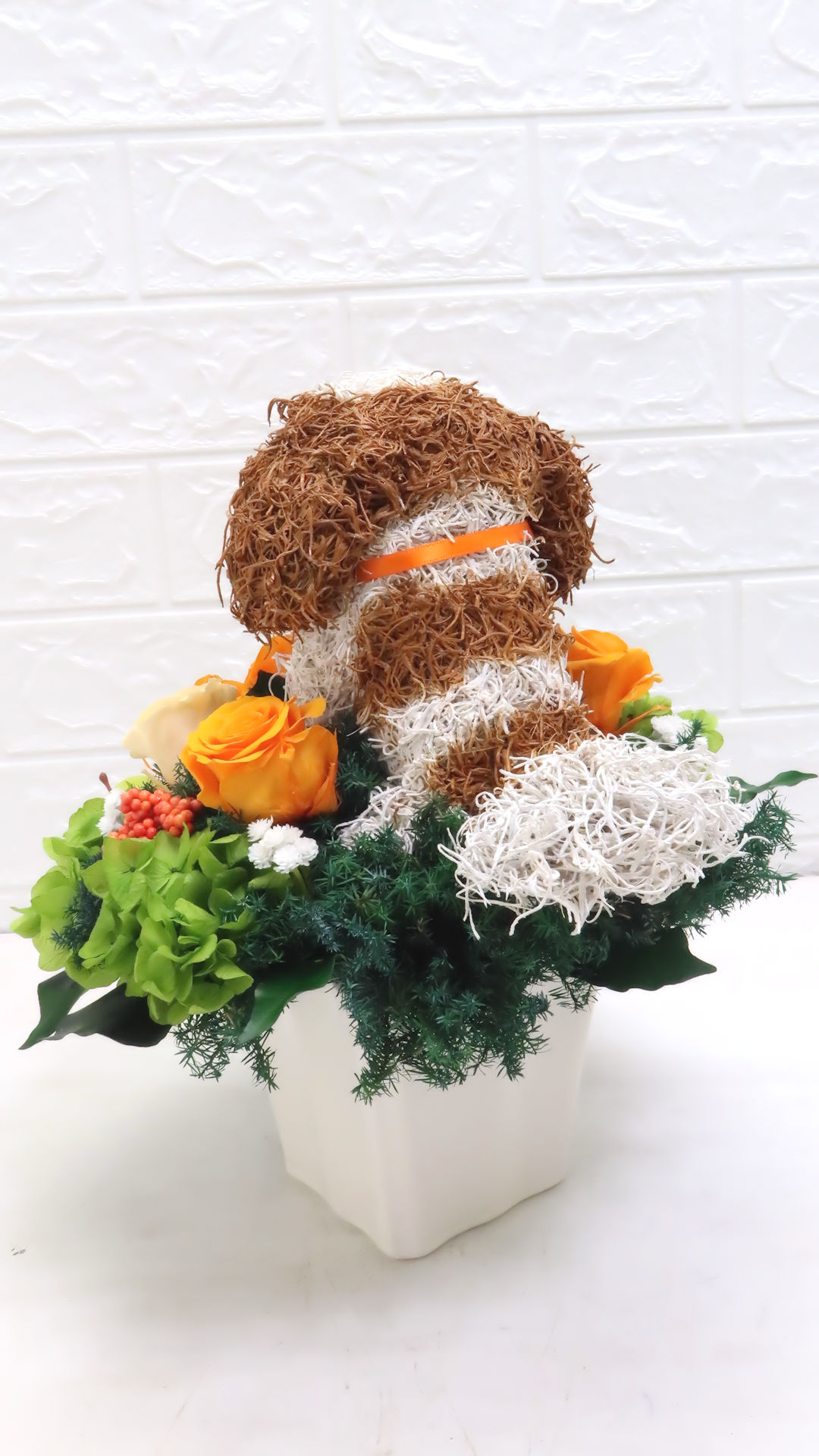 プリザーブドフラワー犬