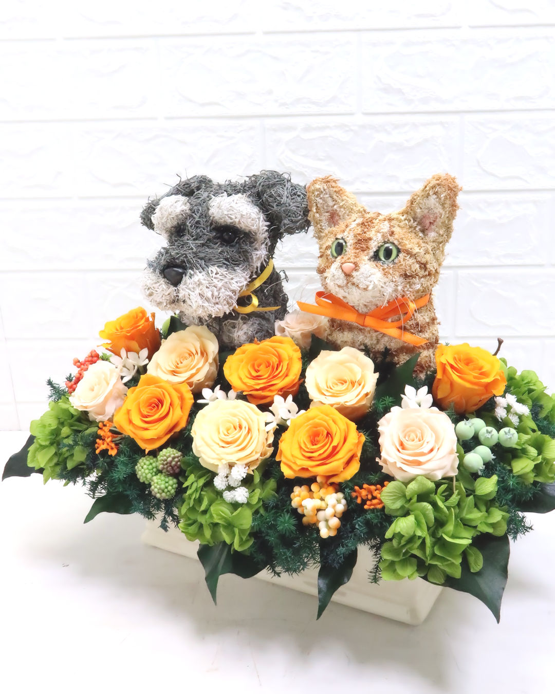 犬と猫 花