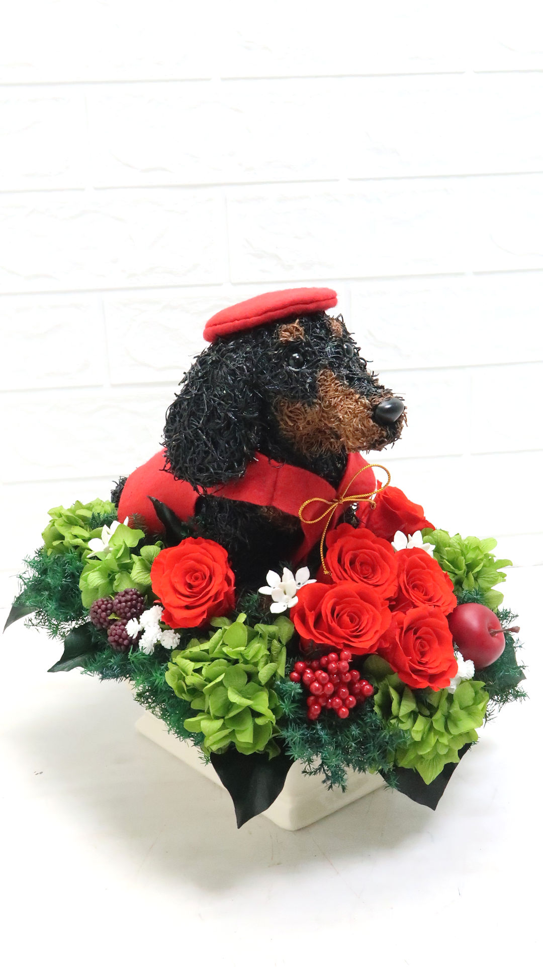 プリザーブドフラワー犬