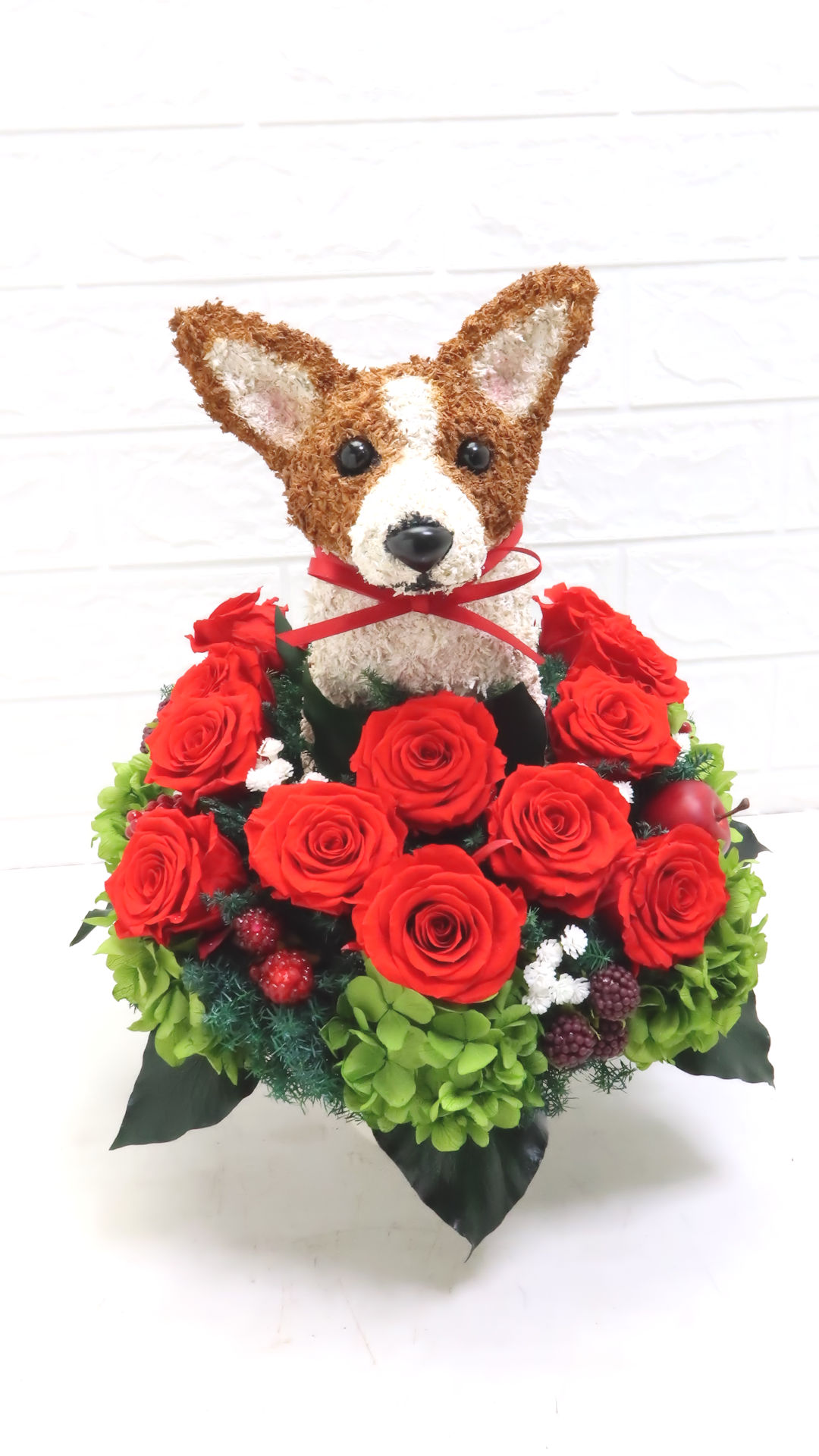 コーギー 花