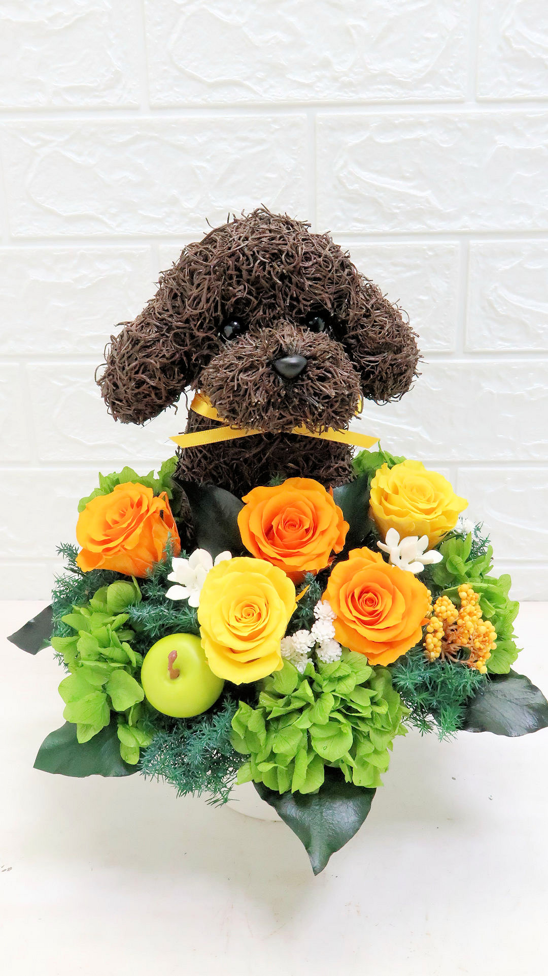 プリザーブドフラワー犬