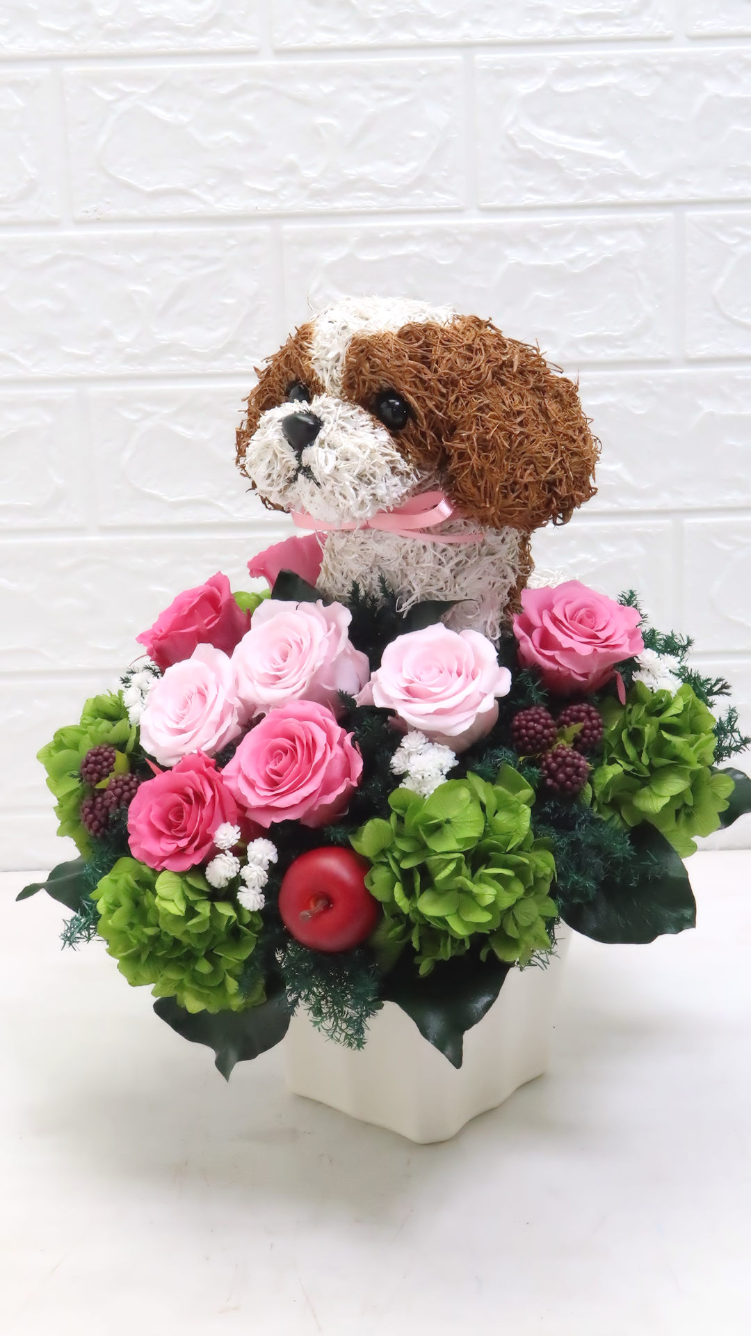 プリザーブドフラワー犬