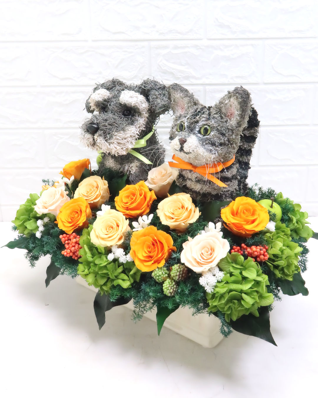 犬と猫 花