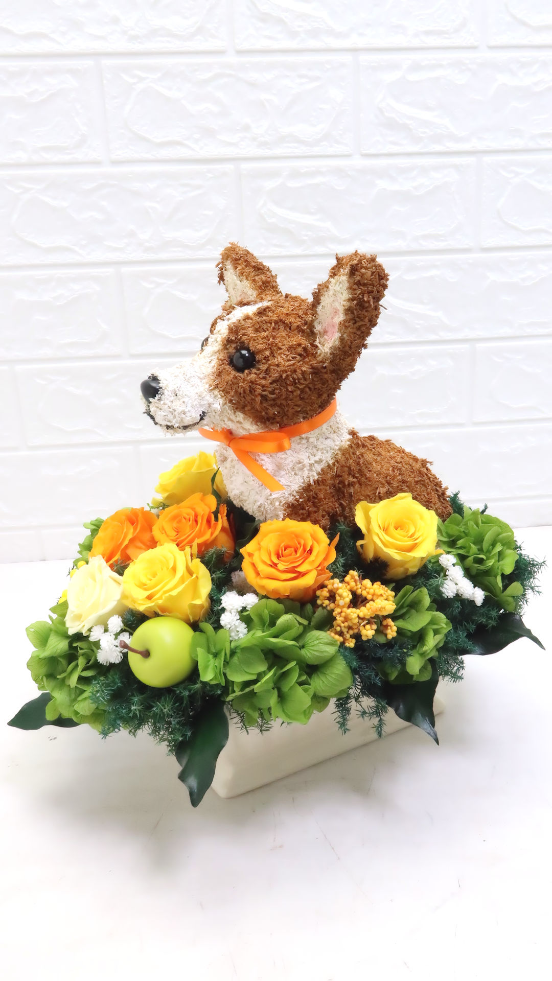 プリザーブドフラワー犬