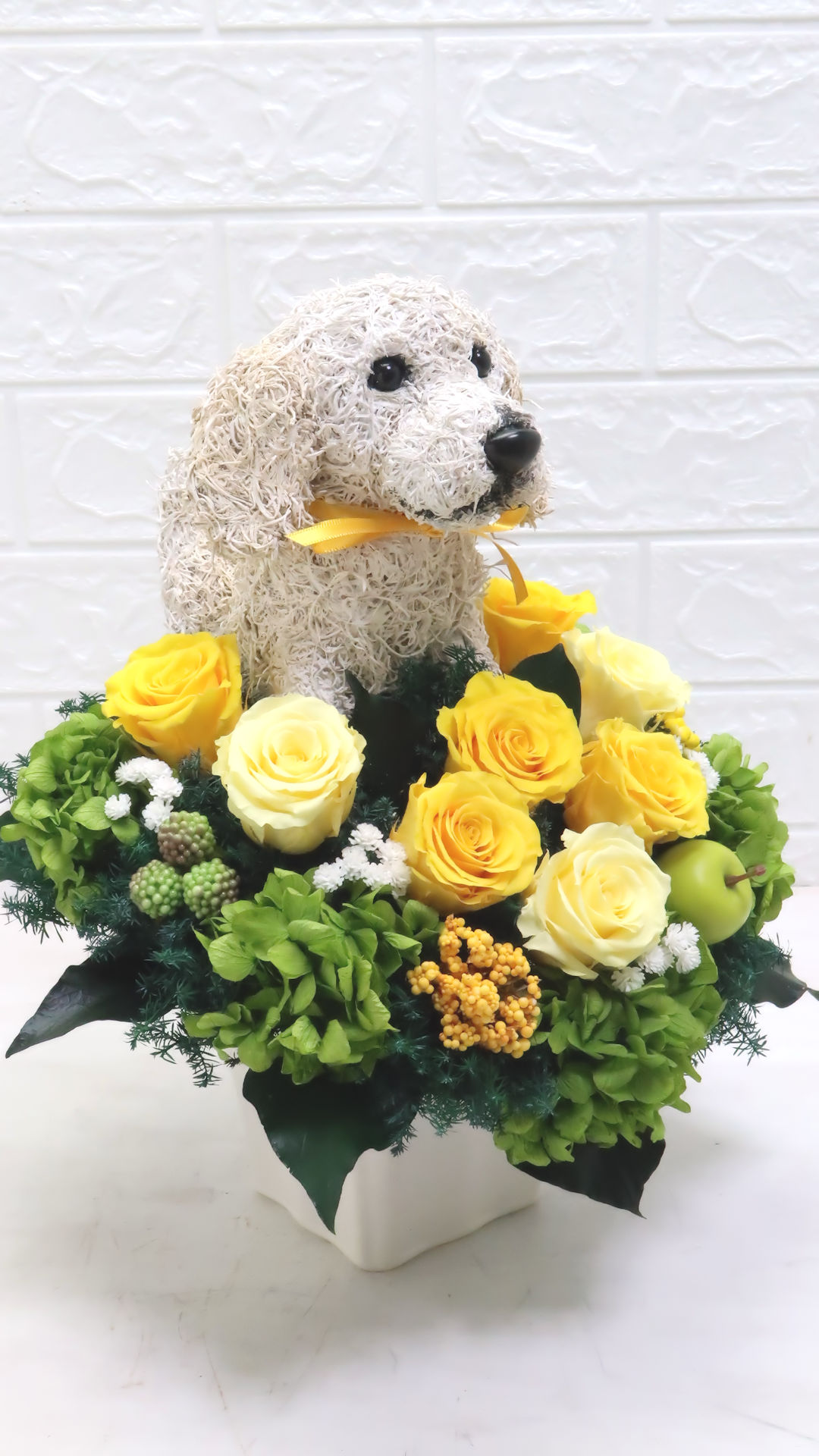 プリザーブドフラワー犬