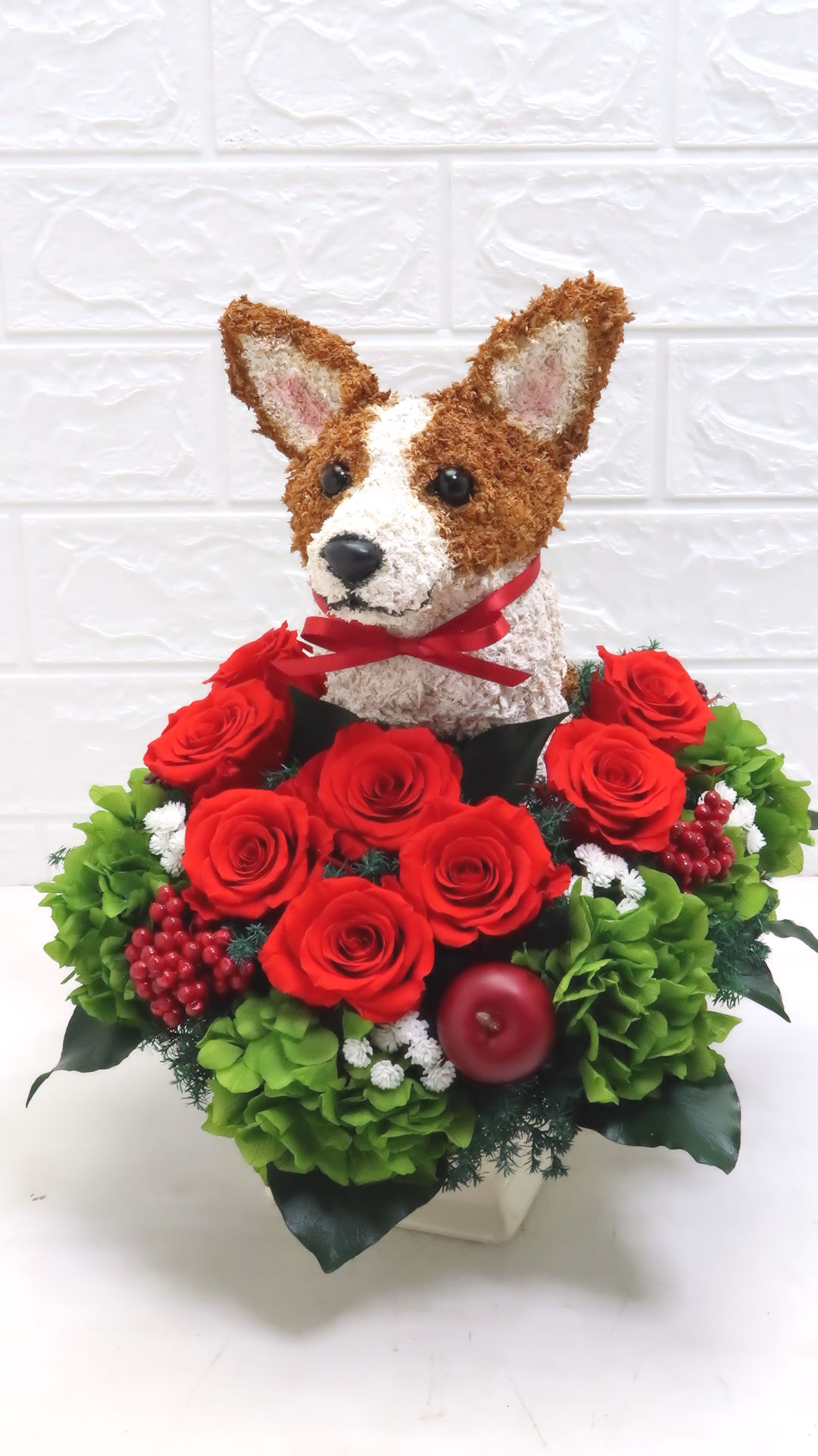 コーギー 花