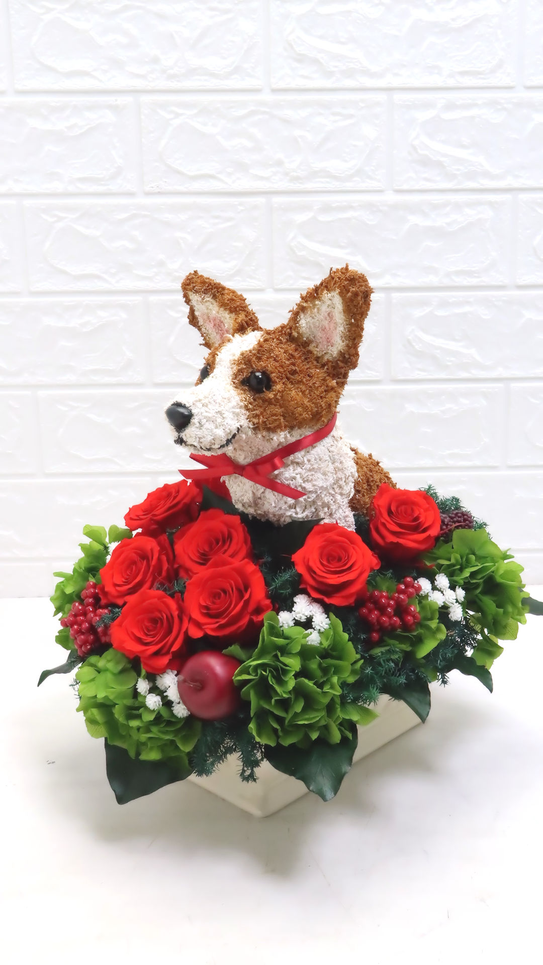 プリザーブドフラワー犬