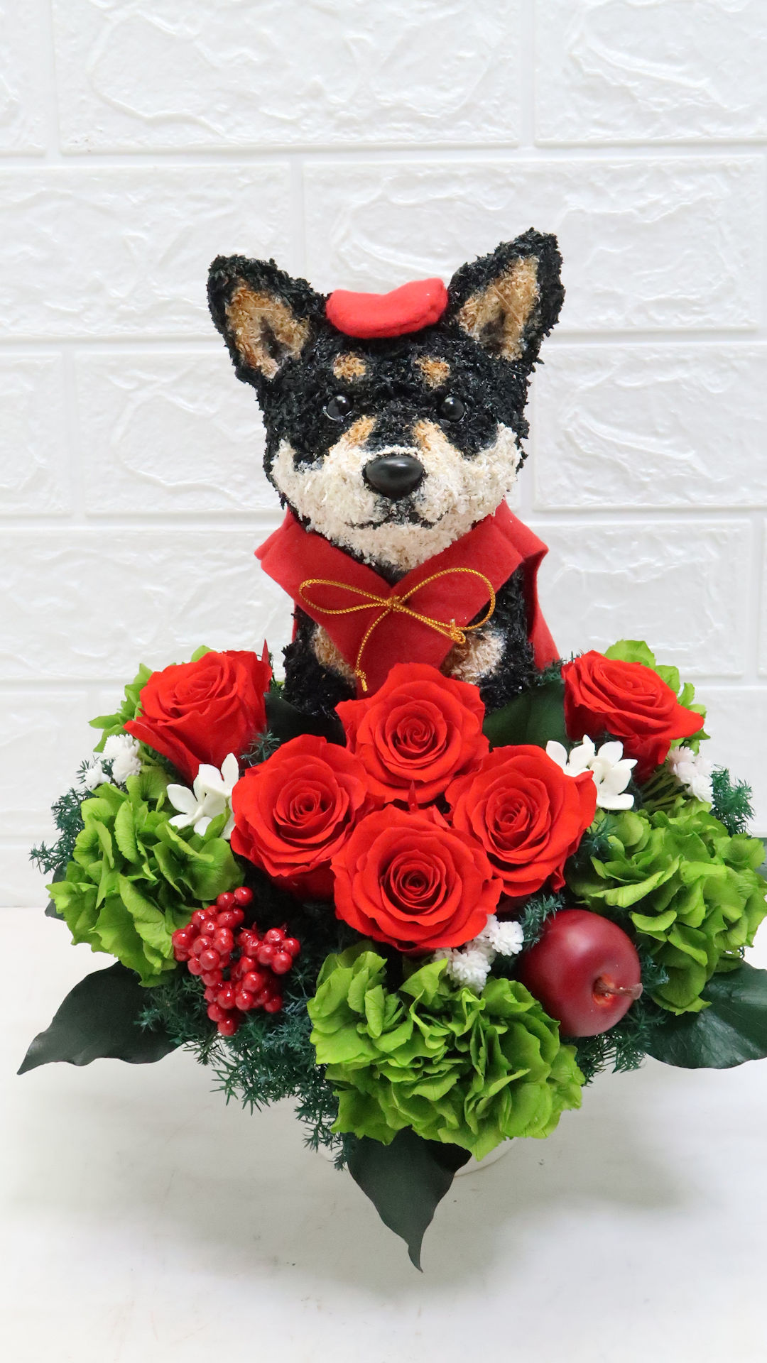 黒柴犬 花