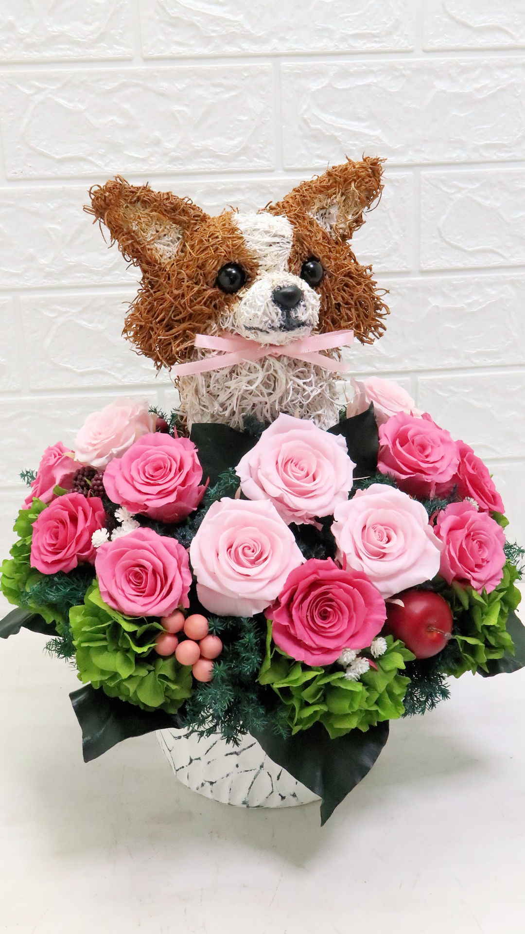 プリザーブドフラワー犬