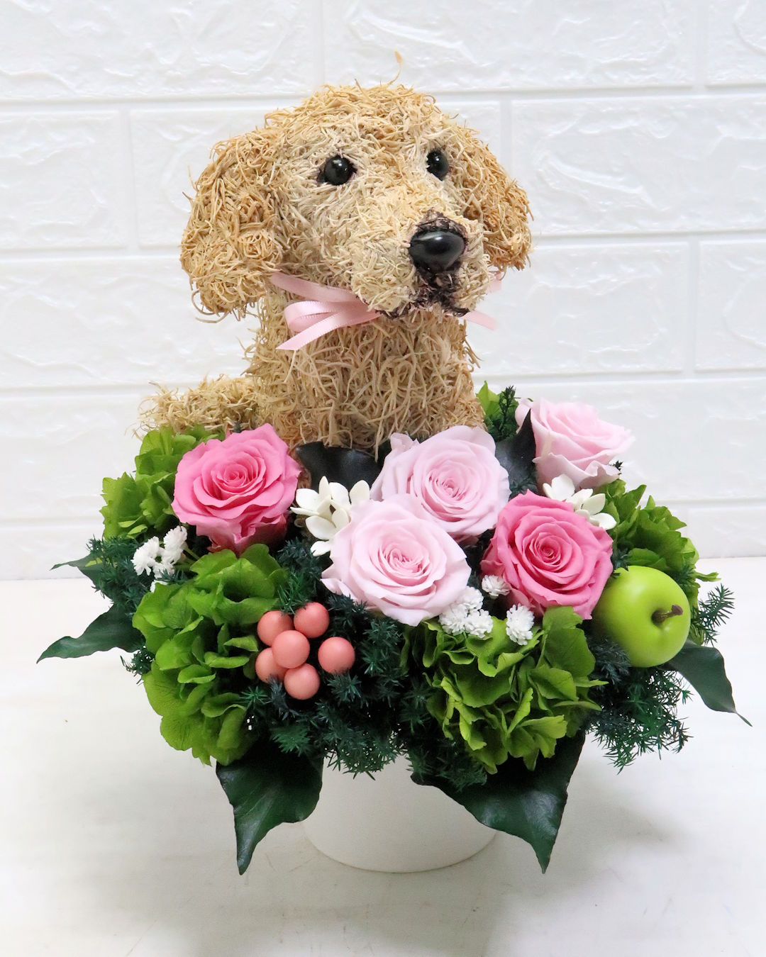 プリザーブドフラワー犬