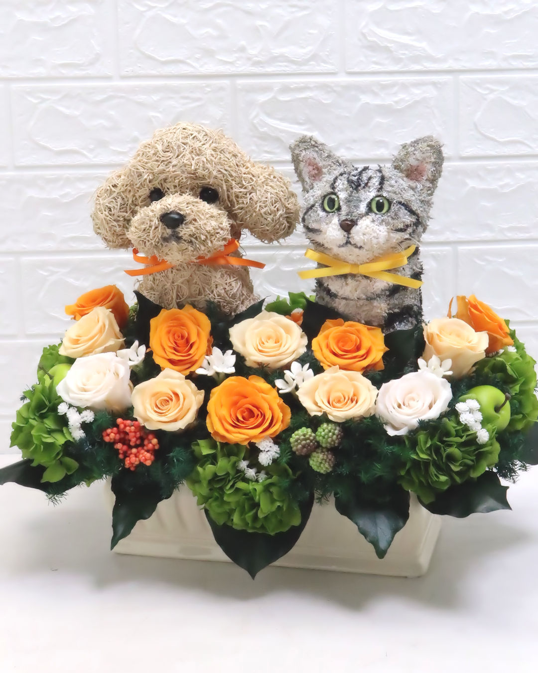 犬と猫 花